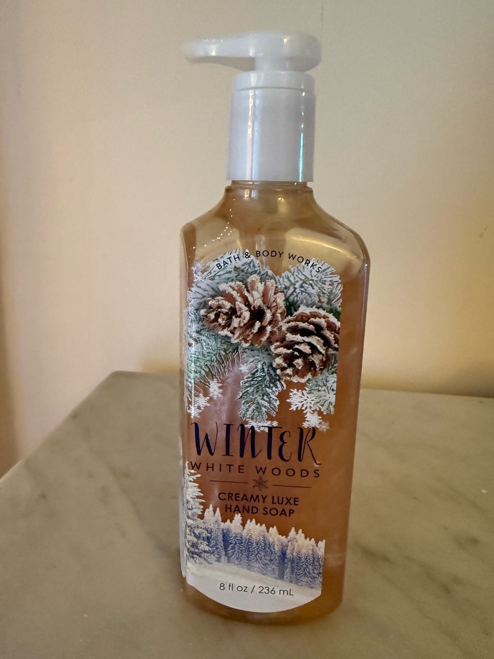 Bath & Body Works Creamy Luxe Hand Soap Winter White Woods NEW Discontinued 8oz